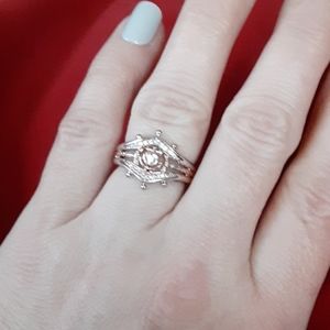 Maritime two toned center heart ring